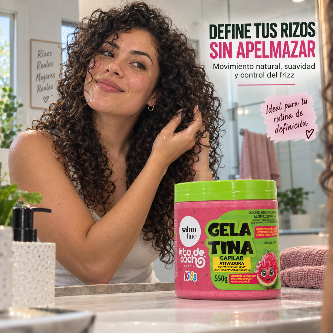 Salon Line – Gelatina capilar para rizos con control del frizz 550 g
