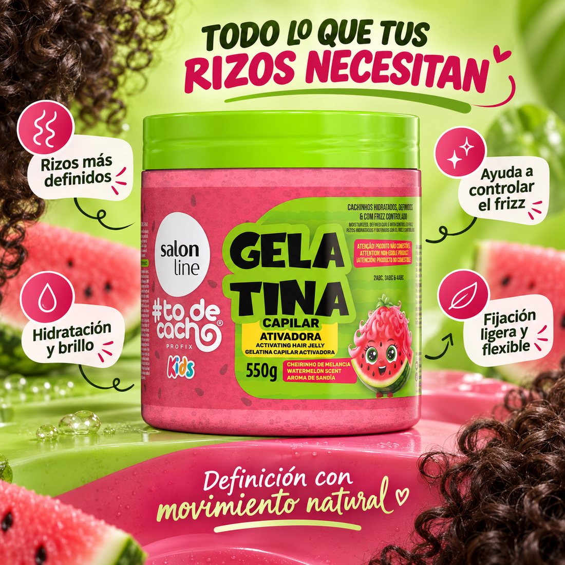 Salon Line – Gelatina capilar para rizos con control del frizz 550 g