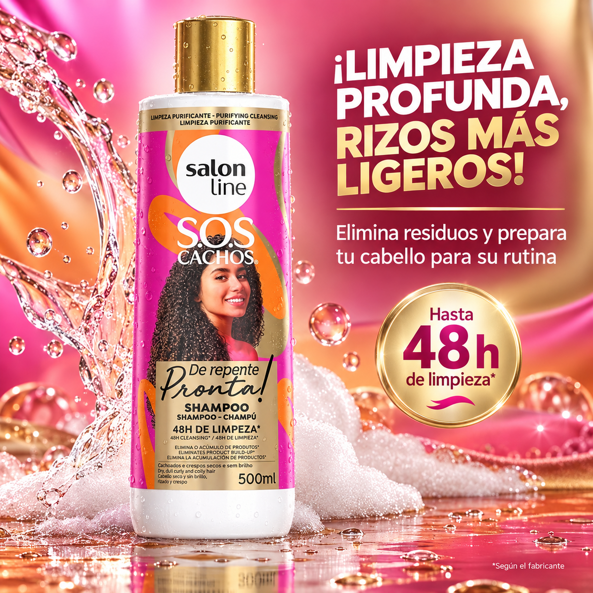 Salon Line – Champú para cabello rizado de limpieza profunda 500 ml
