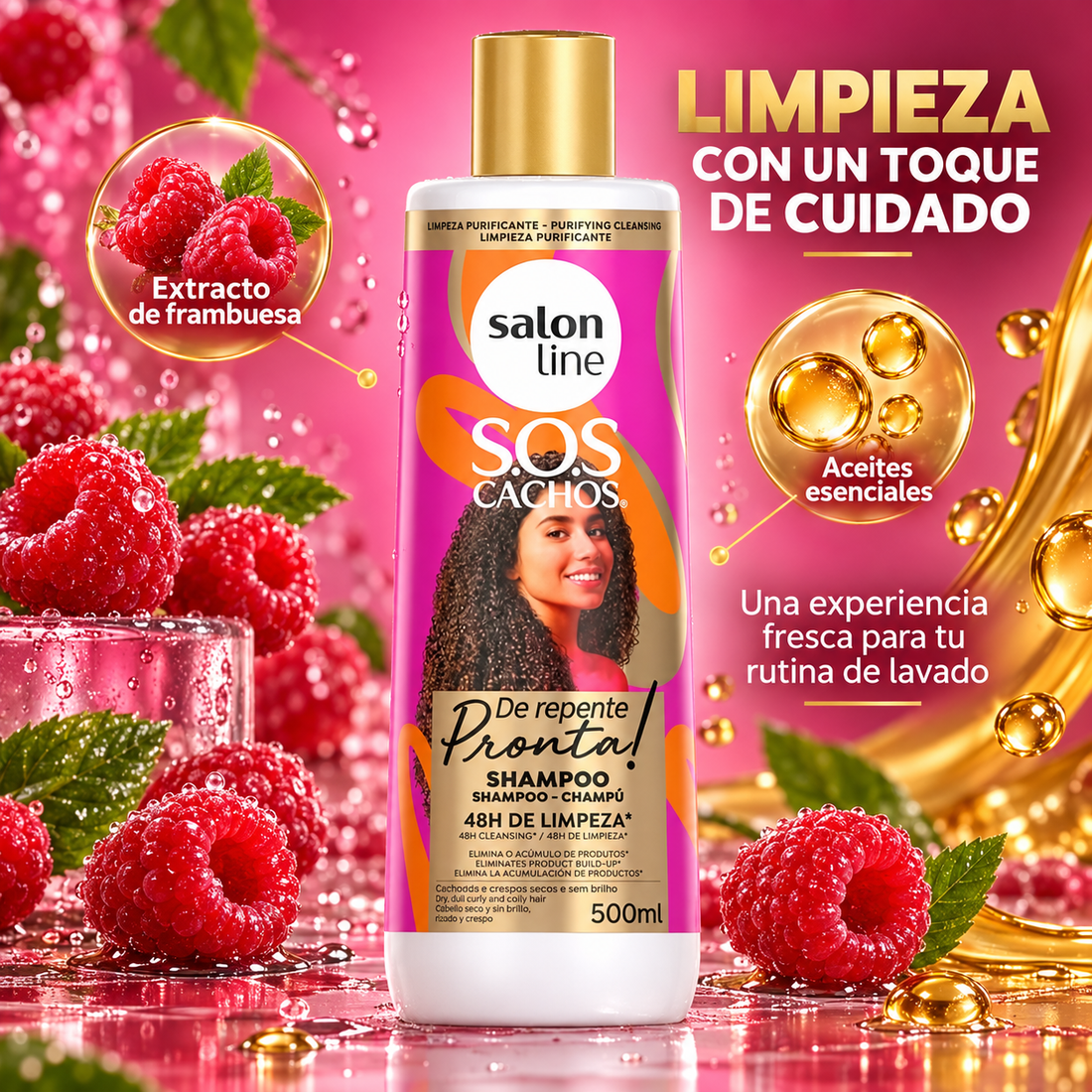 Salon Line – Champú para cabello rizado de limpieza profunda 500 ml