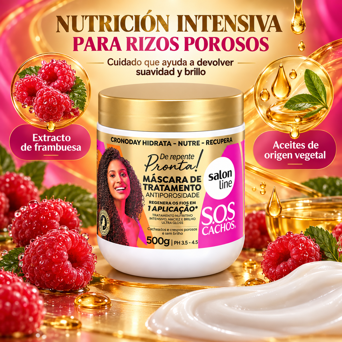 Salon Line – Mascarilla reparadora para cabello rizado y poroso 500 g