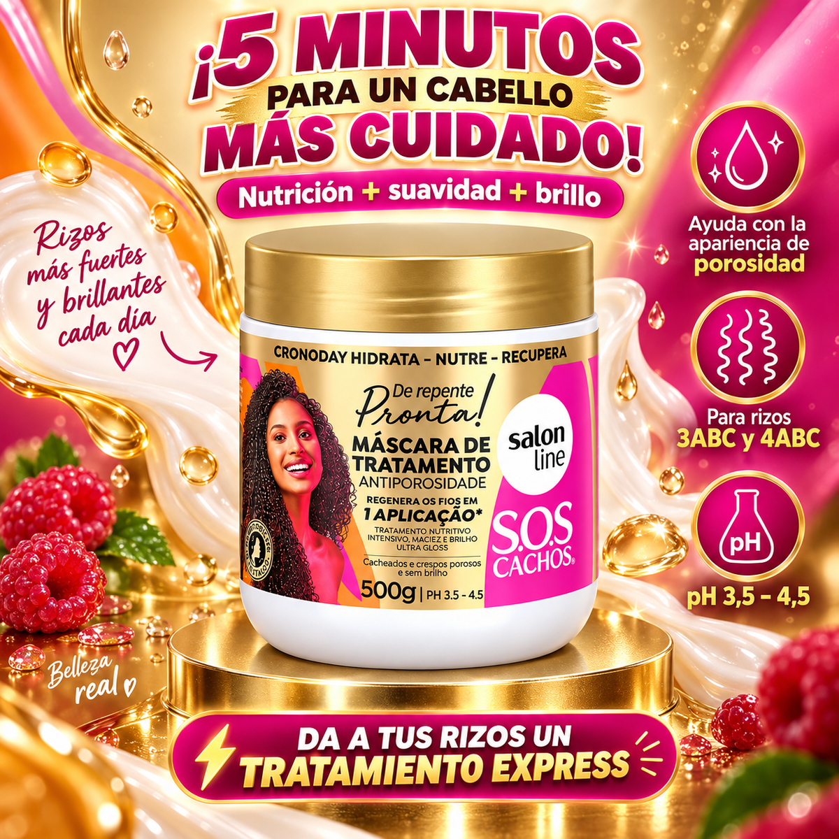 Salon Line – Mascarilla reparadora para cabello rizado y poroso 500 g