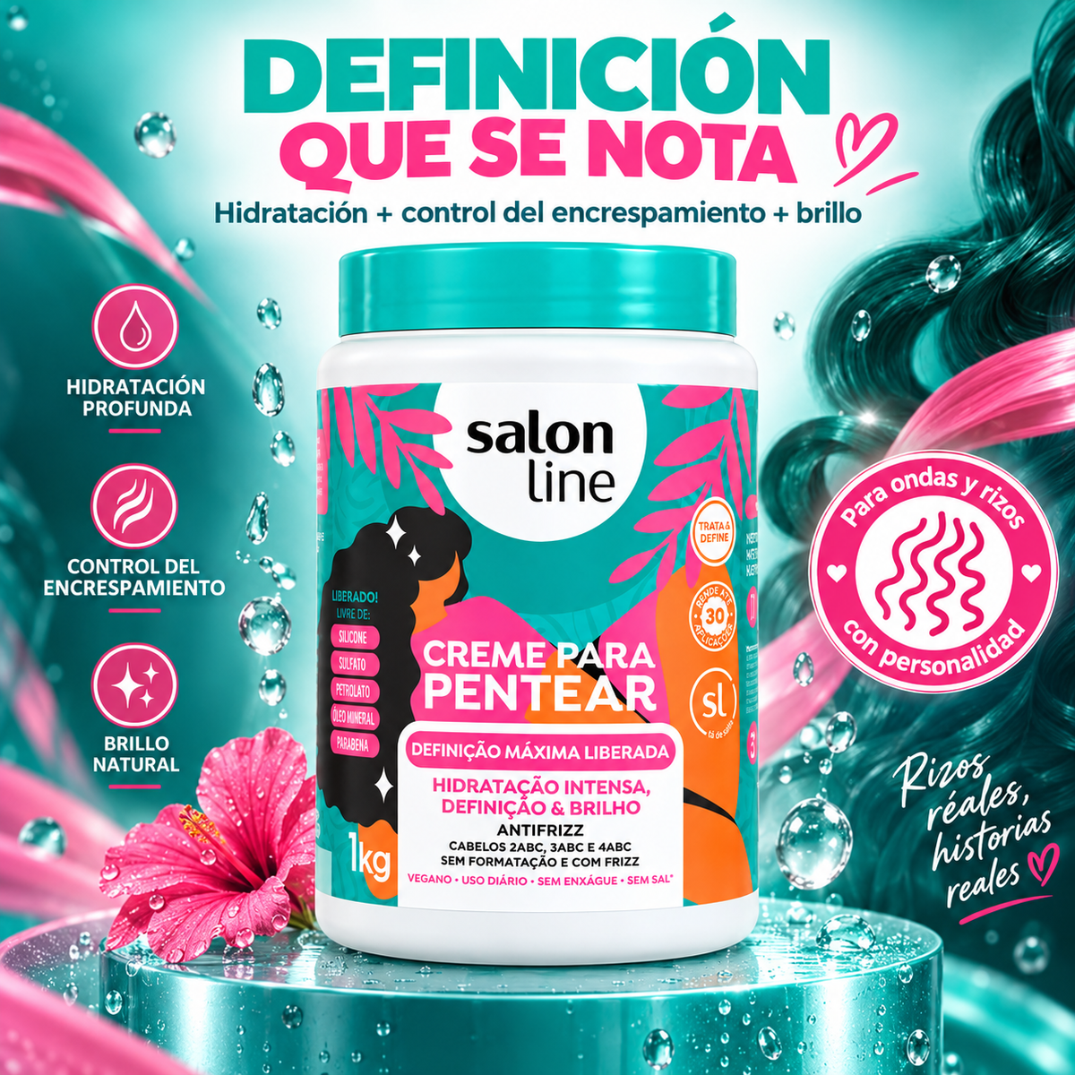Salon Line – Crema de peinar para rizos con definición y brillo 1 kg