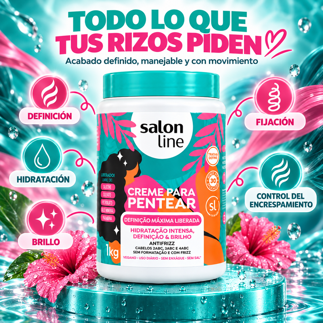 Salon Line – Crema de peinar para rizos con definición y brillo 1 kg