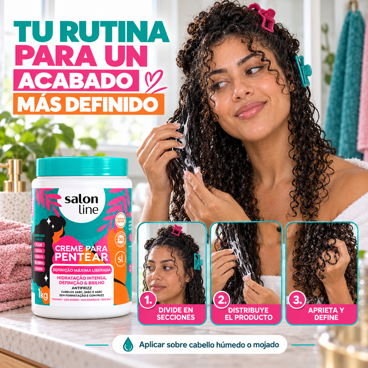 Salon Line – Crema de peinar para rizos con definición y brillo 1 kg
