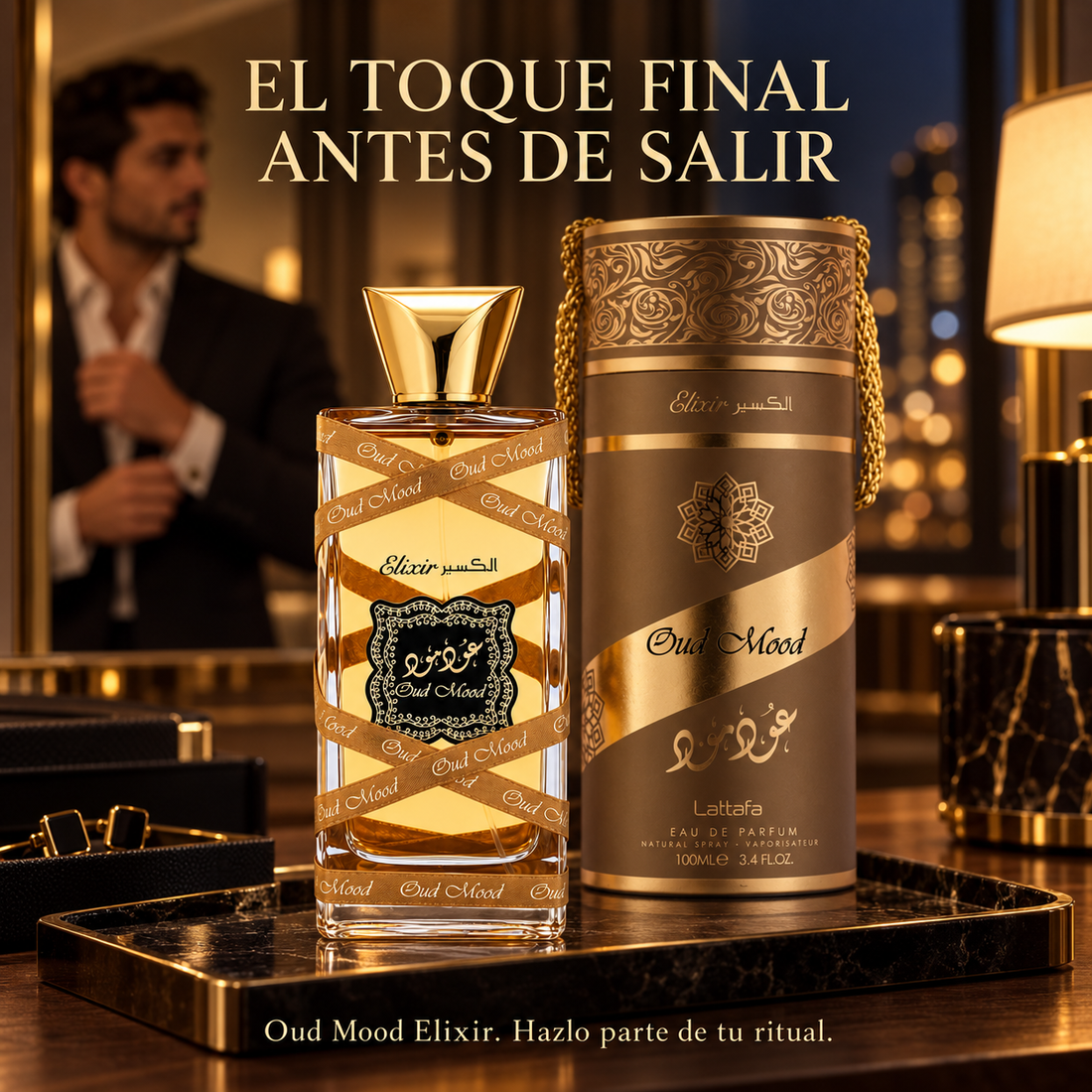 Lattafa – Perfume Unisex Oud Mood Elixir Especiado y Amaderado 100 ml