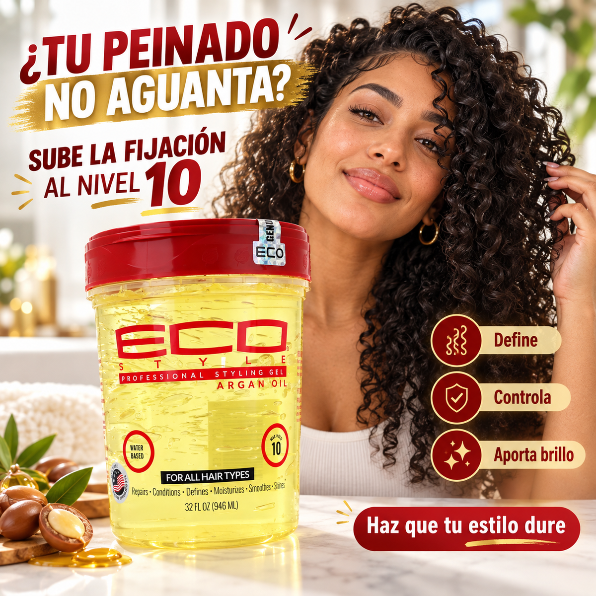 Eco Styler – Gel Fijador con Argán para Todo Tipo de Cabello 946 ml