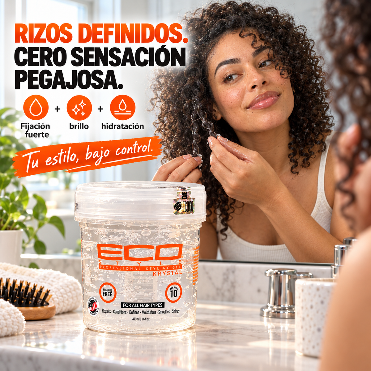 Eco Styler Krystal Gel Fixador, 473 ml