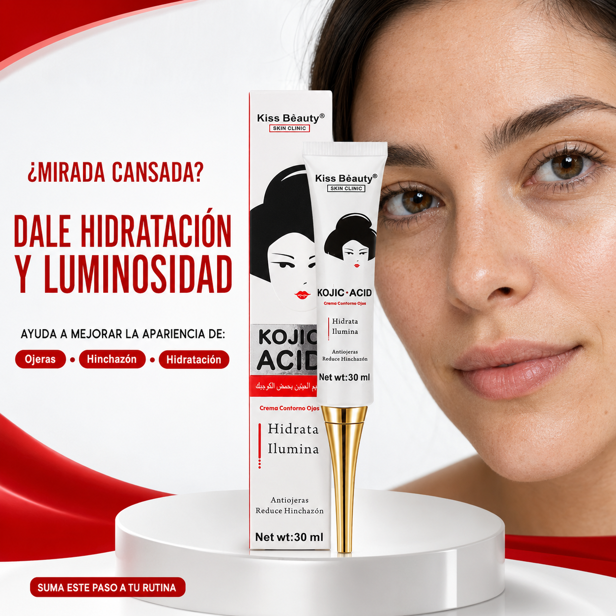 Kiss Beauty – Crema para Ojeras e Hinchazón del Contorno de Ojos 30 ml