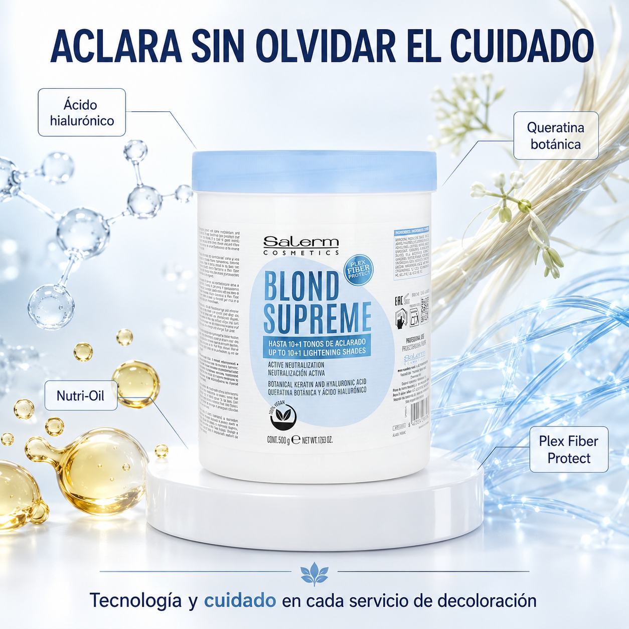 Salerm Cosmetics – Decolorante en Polvo hasta 10+1 Tonos 500g