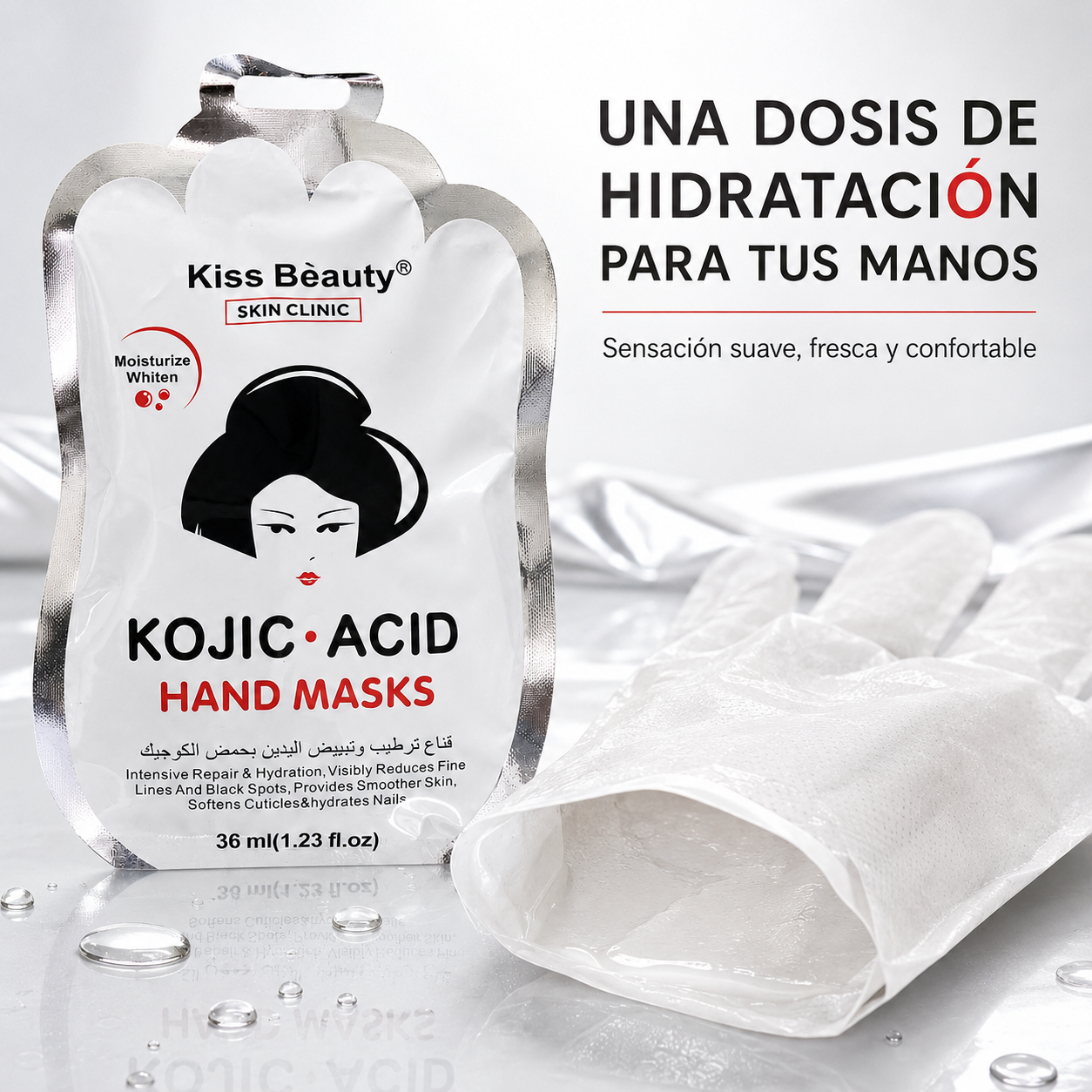 Kiss Beauty – Mascarilla hidratante para manos para todo tipo de piel 36 ml
