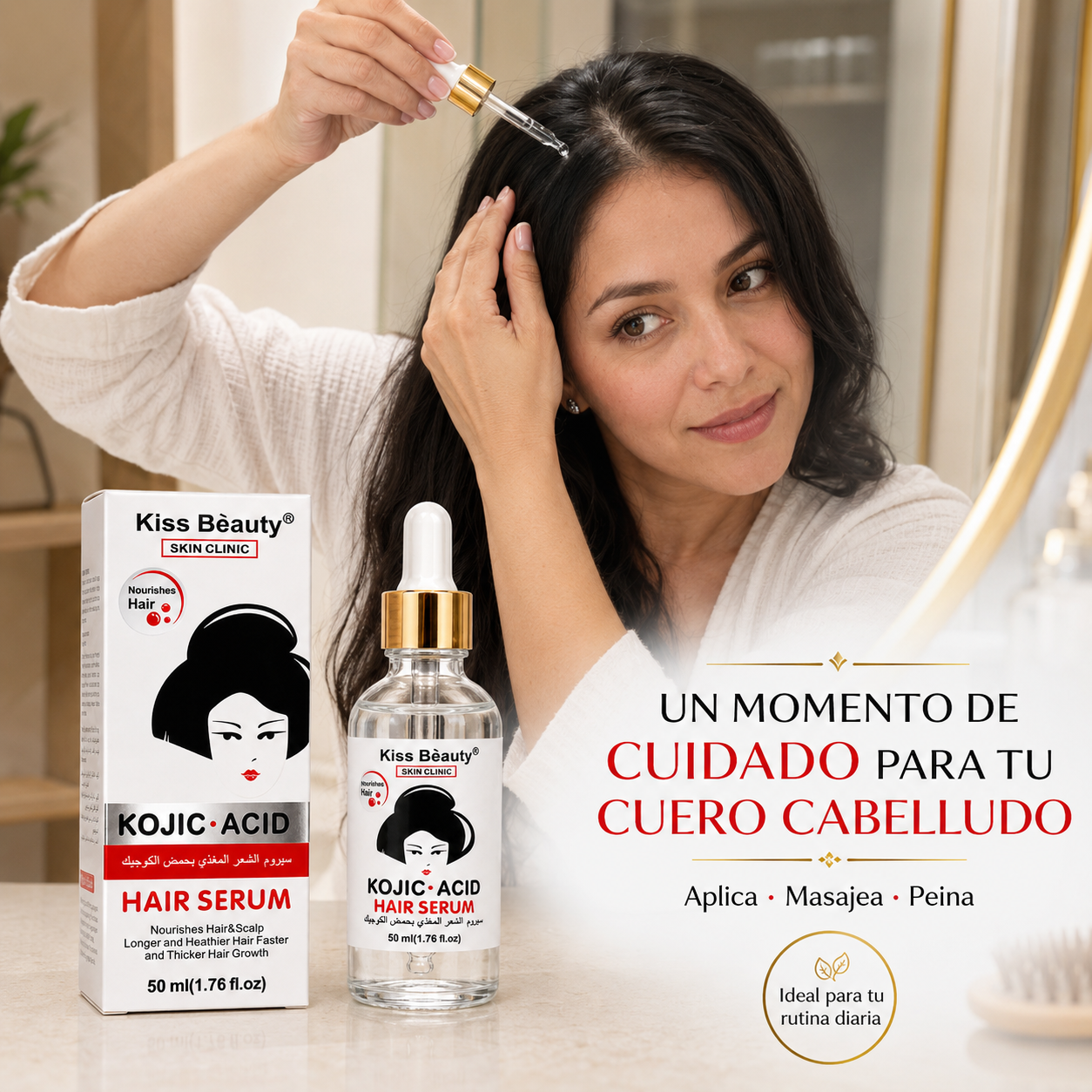 Kiss Beauty – Sérum capilar nutritivo para cabello y cuero cabelludo 50 ml
