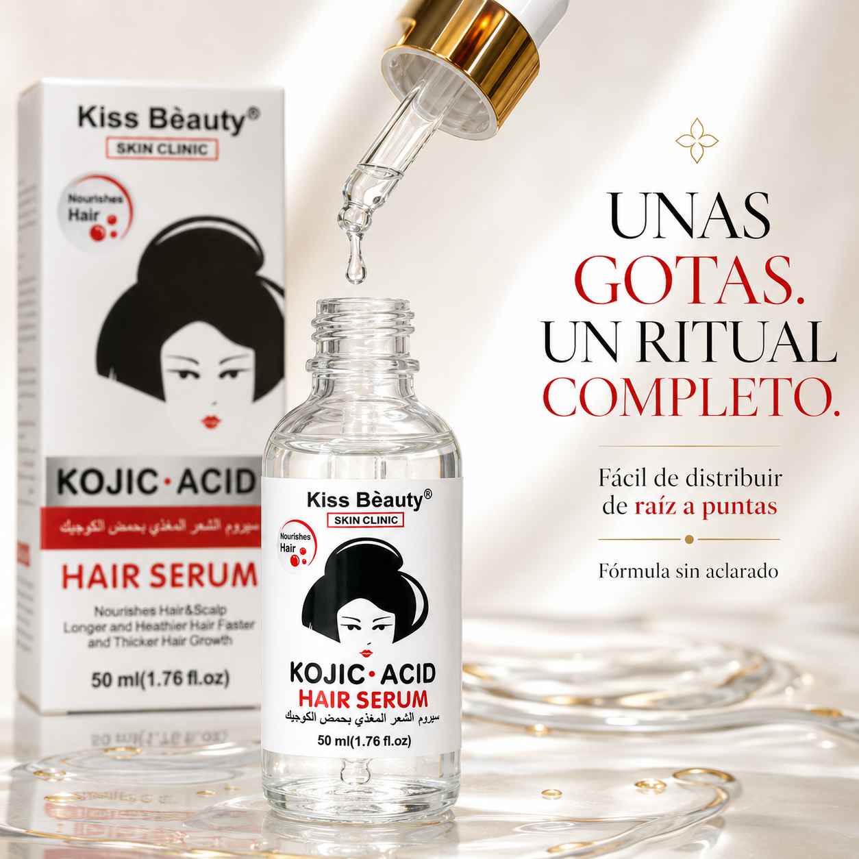 Kiss Beauty – Sérum capilar nutritivo para cabello y cuero cabelludo 50 ml