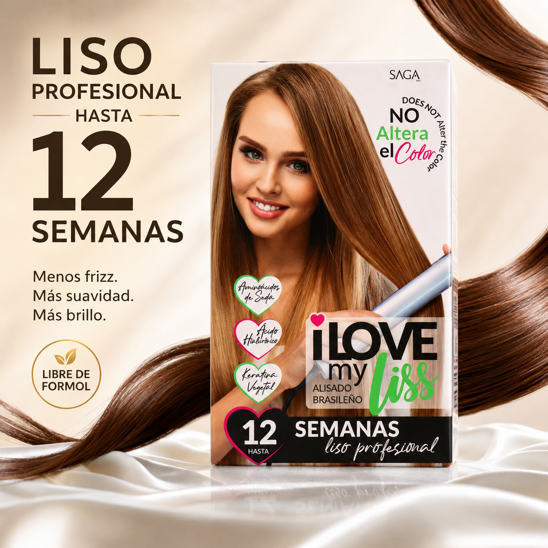 iLOVE my Liss – Alisado Brasileño Progresivo Antifrizz Kit 20 ml + 120 ml + 15 ml