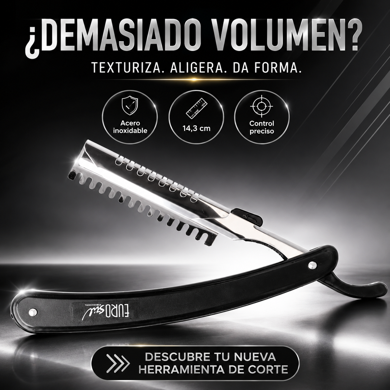 Eurostil – Navaja de Entresacar y Corte para Cabello 14,3 cm