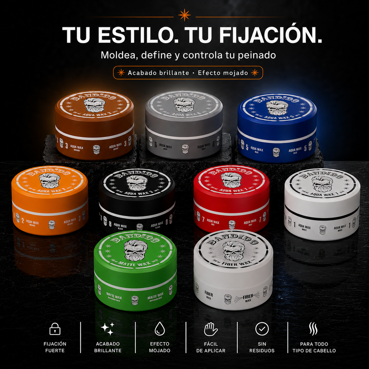 Bandido – Cera para el Pelo con Fijación y Efecto Mojado 150 ml
