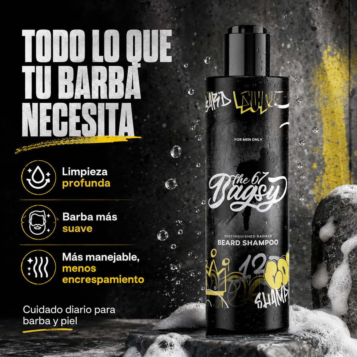 A 67 Bagsy – Champô de Barba e Rosto para Uso Diário 150 ml