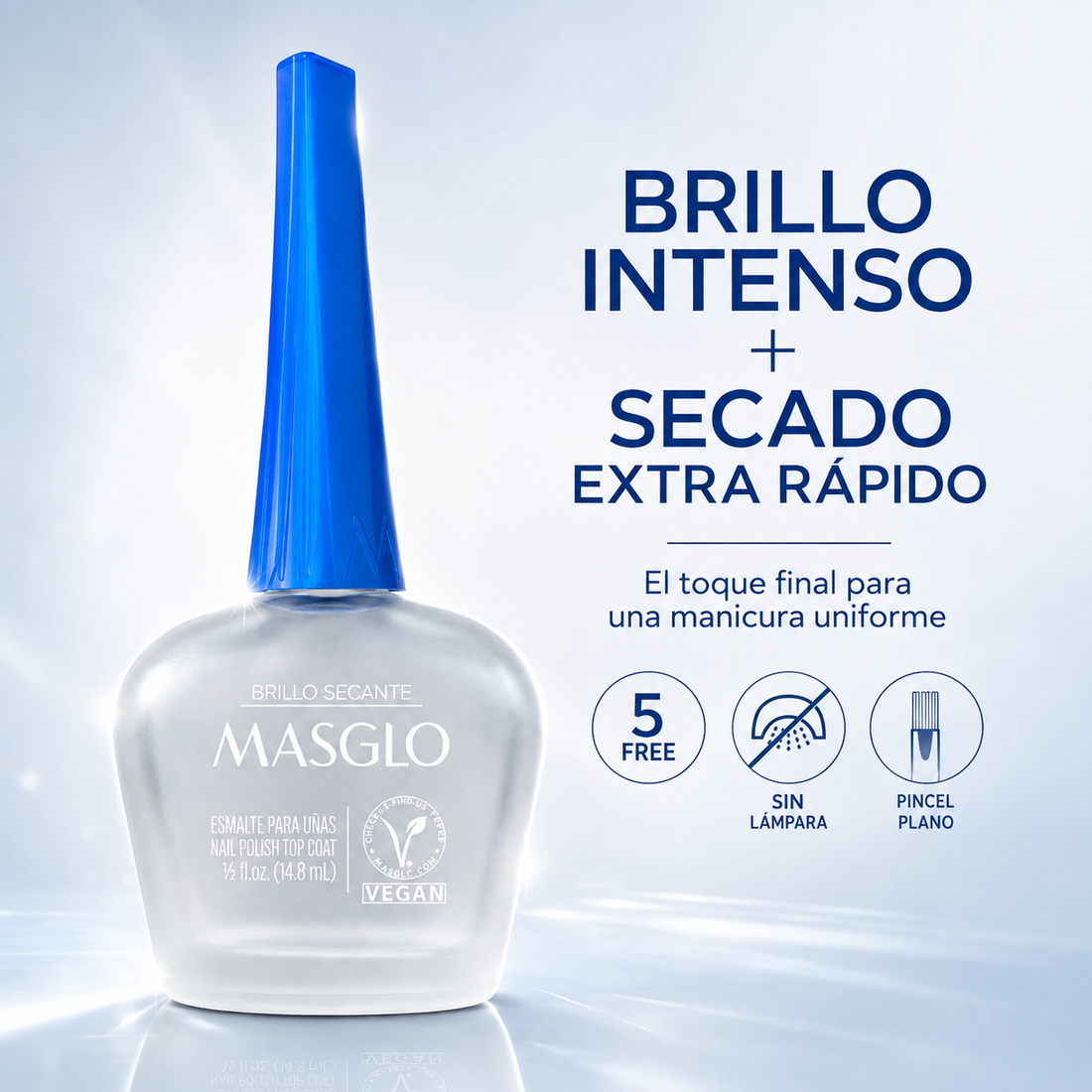 Masglo – Brillo Secante de Uñas de Secado Extra Rápido 13,5 ml