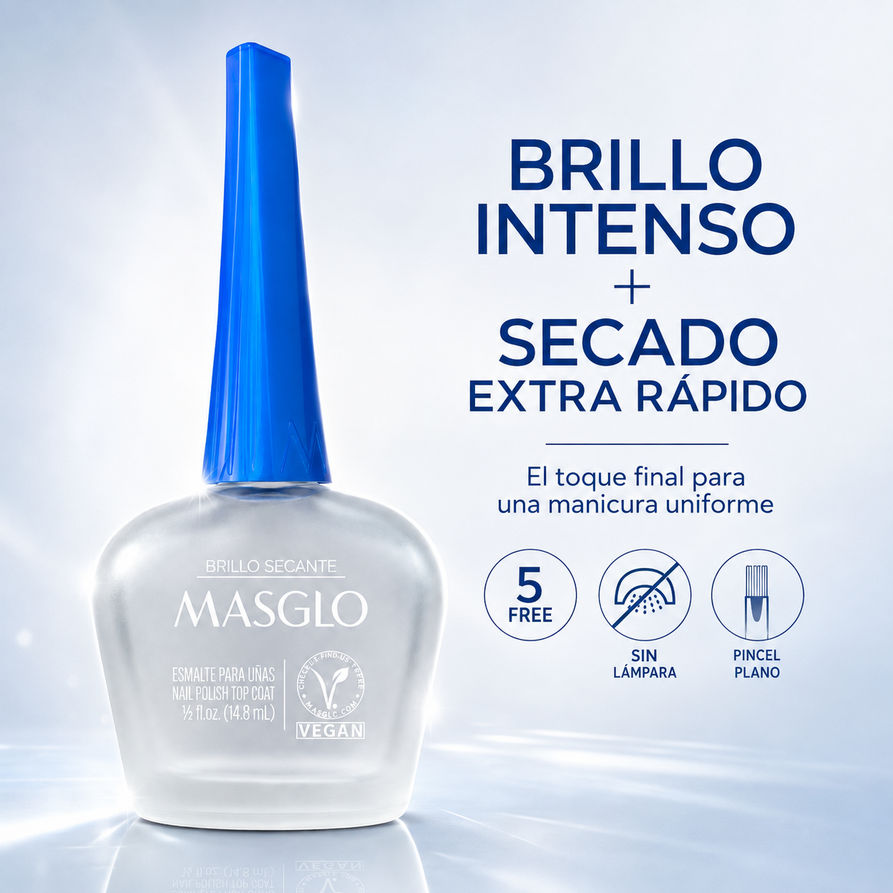 Masglo – Brillo Secante de Uñas de Secado Extra Rápido 13,5 ml
