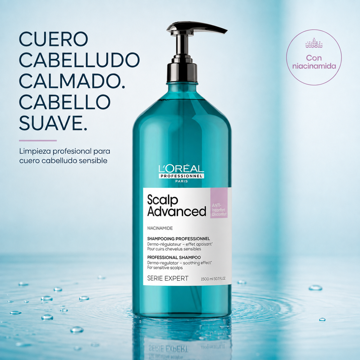 L’Oréal Professionnel – Champô para Couro Cabeludo Sensível Scalp Advanced 1500 ml