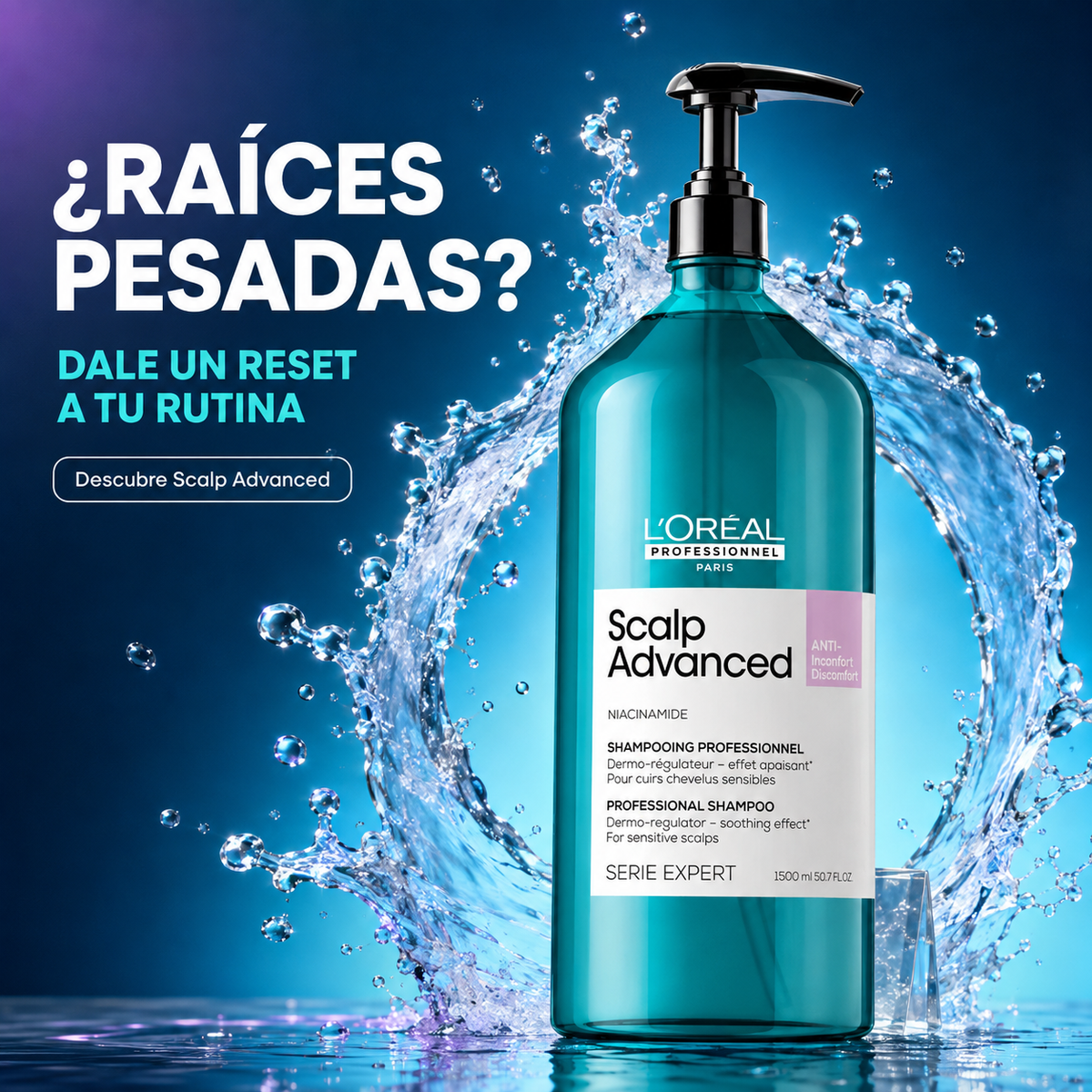 L’Oréal Professionnel – Champô para Couro Cabeludo Sensível Scalp Advanced 1500 ml