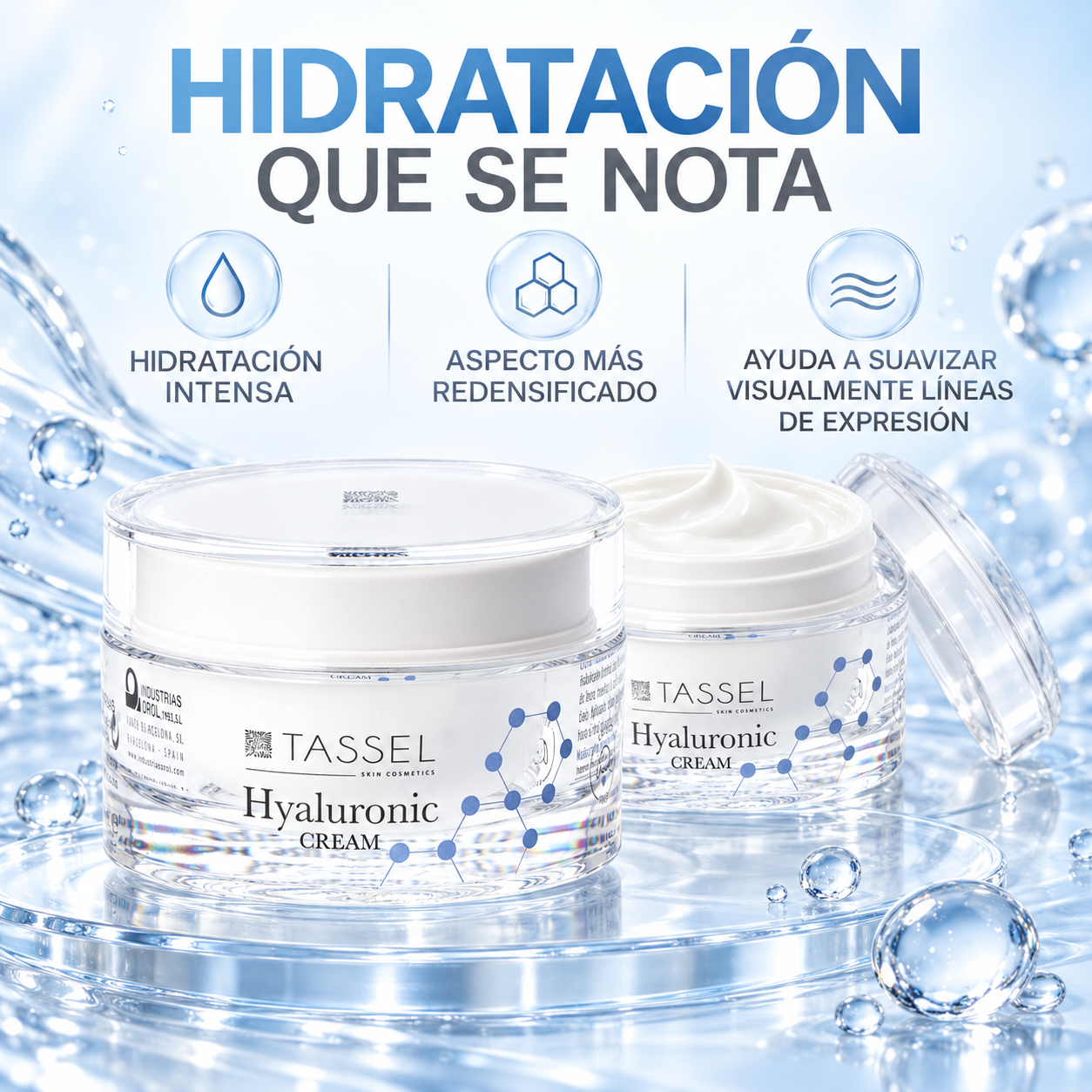 Crema hidratante con ácido hialurónico para piel deshidratada 50 ml