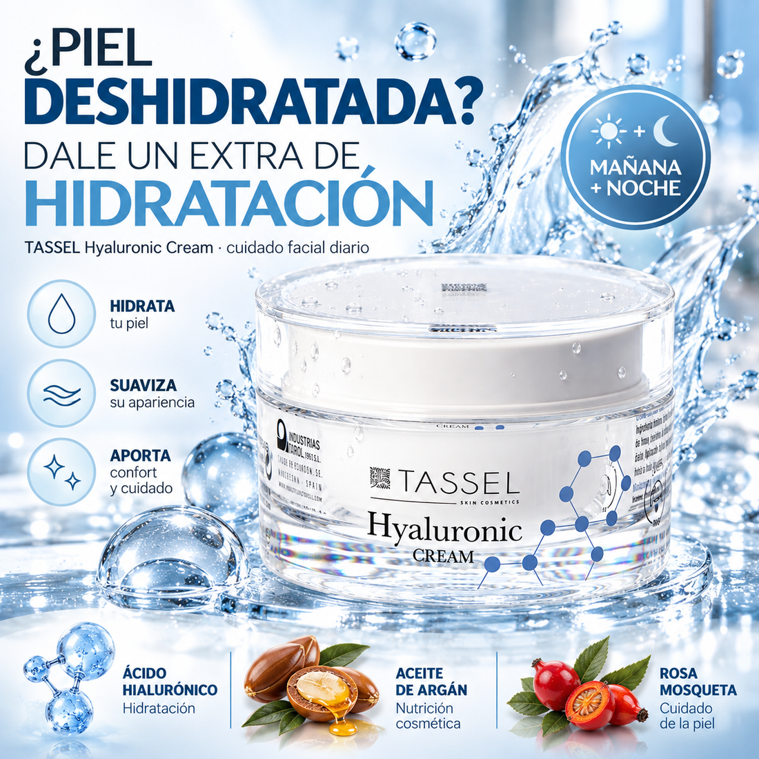 Crema hidratante con ácido hialurónico para piel deshidratada 50 ml