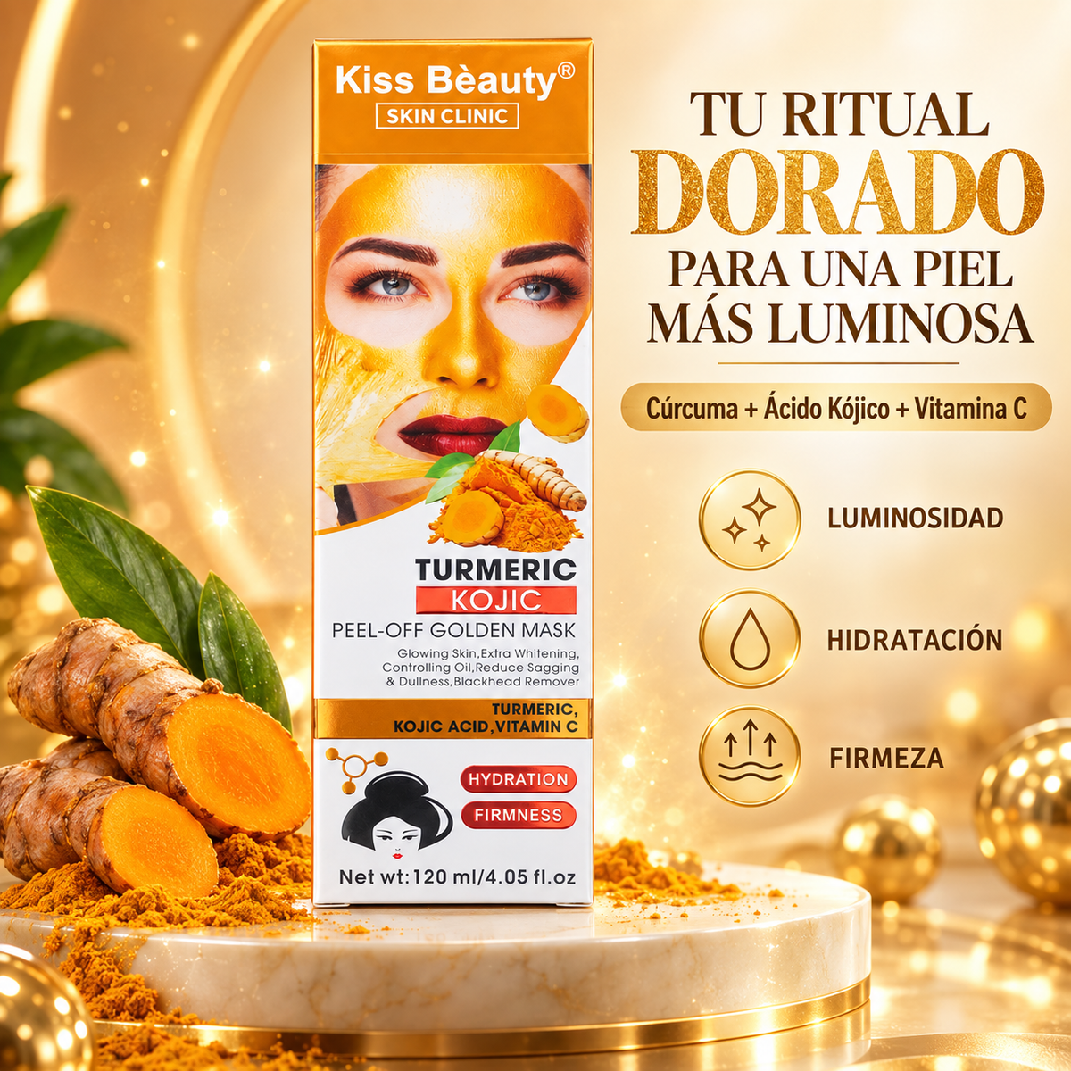 Kiss Bèauty – Mascarilla peel-off facial para luminosidad 120 ml