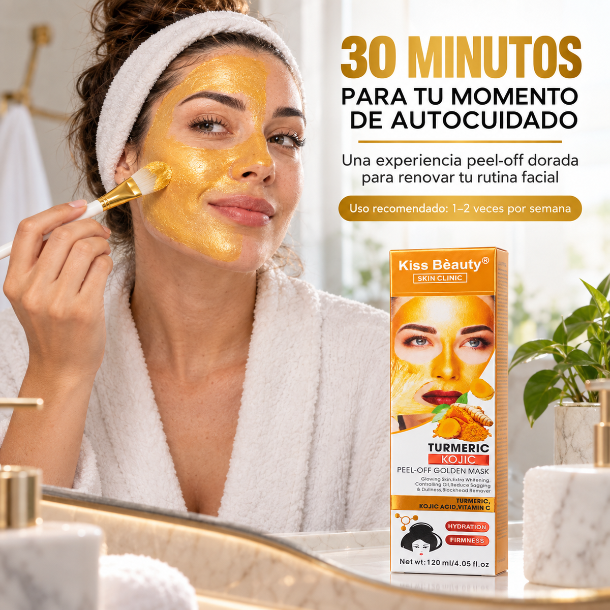Kiss Bèauty – Mascarilla peel-off facial para luminosidad 120 ml