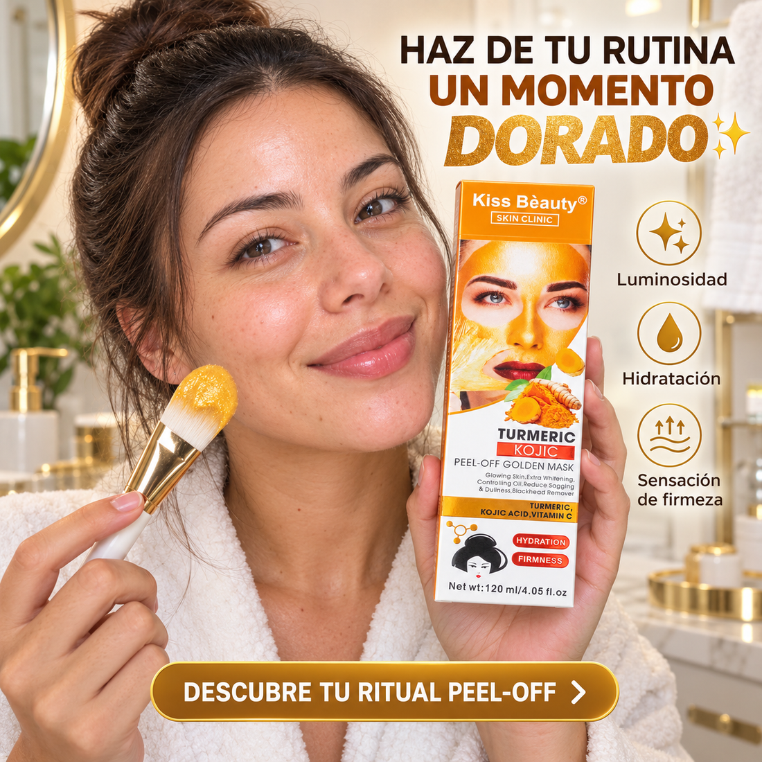 Kiss Bèauty – Mascarilla peel-off facial para luminosidad 120 ml