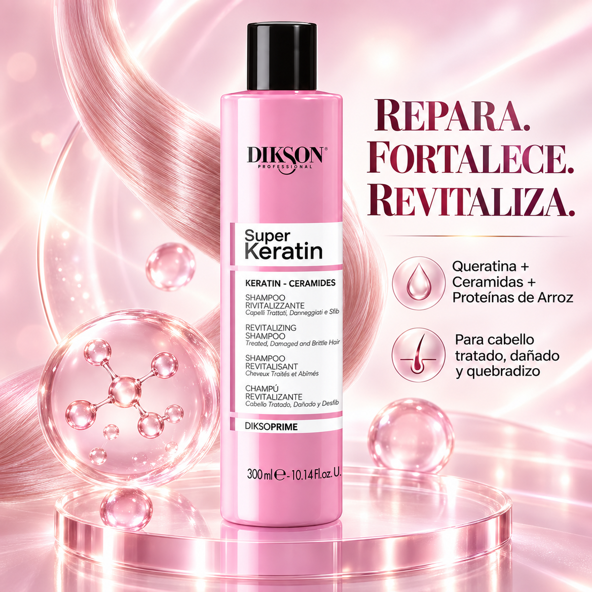 Dikson Prime – Champô Revitalizante para Cabelos Danificados 1000/300 ml