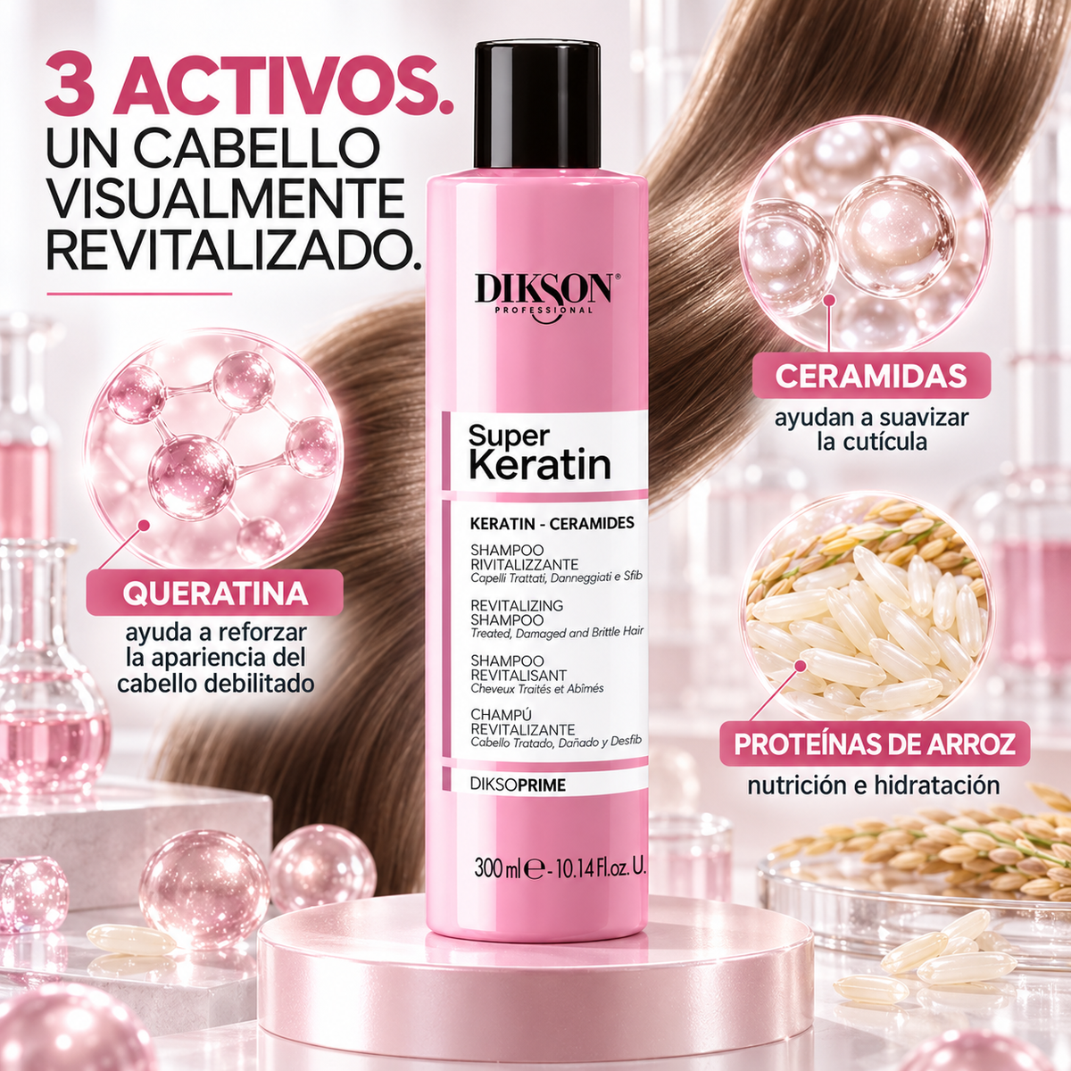 Dikson Prime – Champô Revitalizante para Cabelos Danificados 1000/300 ml