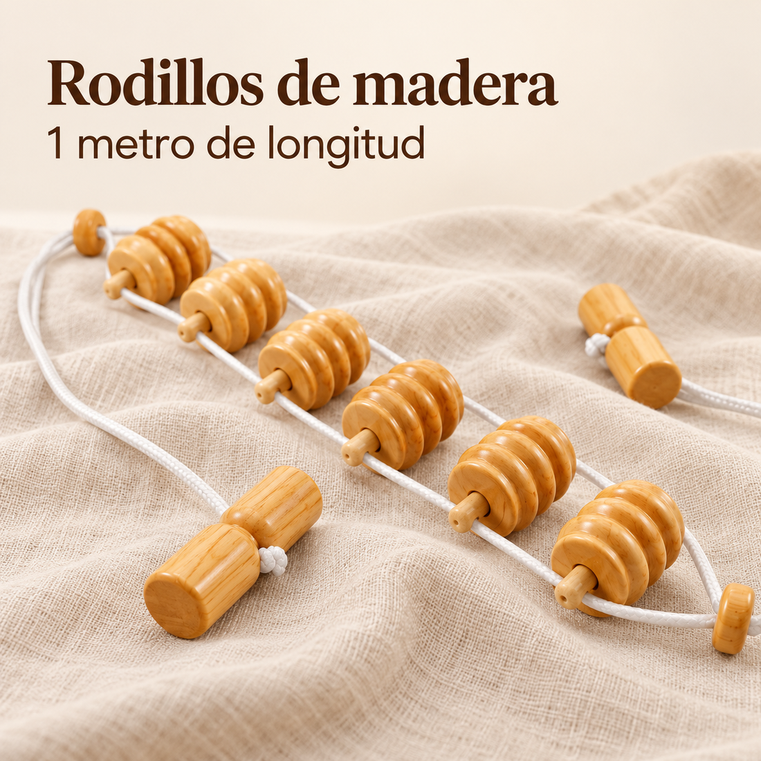 Maderocare by Cosméticos Foráneos – Cinturón de maderoterapia para masaje corporal 1 m