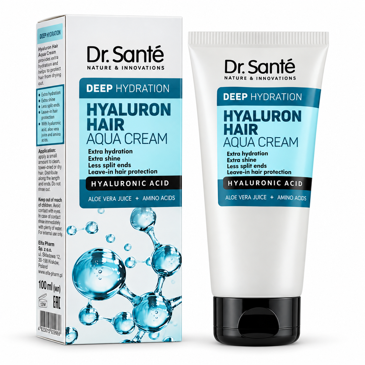 Dr. Santé – Crema capilar hidratante Hyaluron Hair sin aclarado 100 ml
