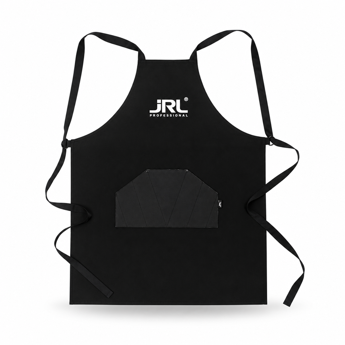 JRL Professional – Delantal de Barbero Negro con Bolsillo y Correas Ajustables