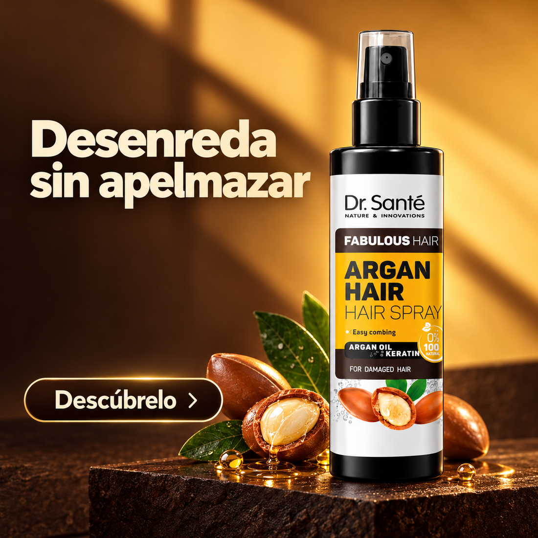 Dr. Santé – Spray para cabello dañado con argán y queratina 150 ml