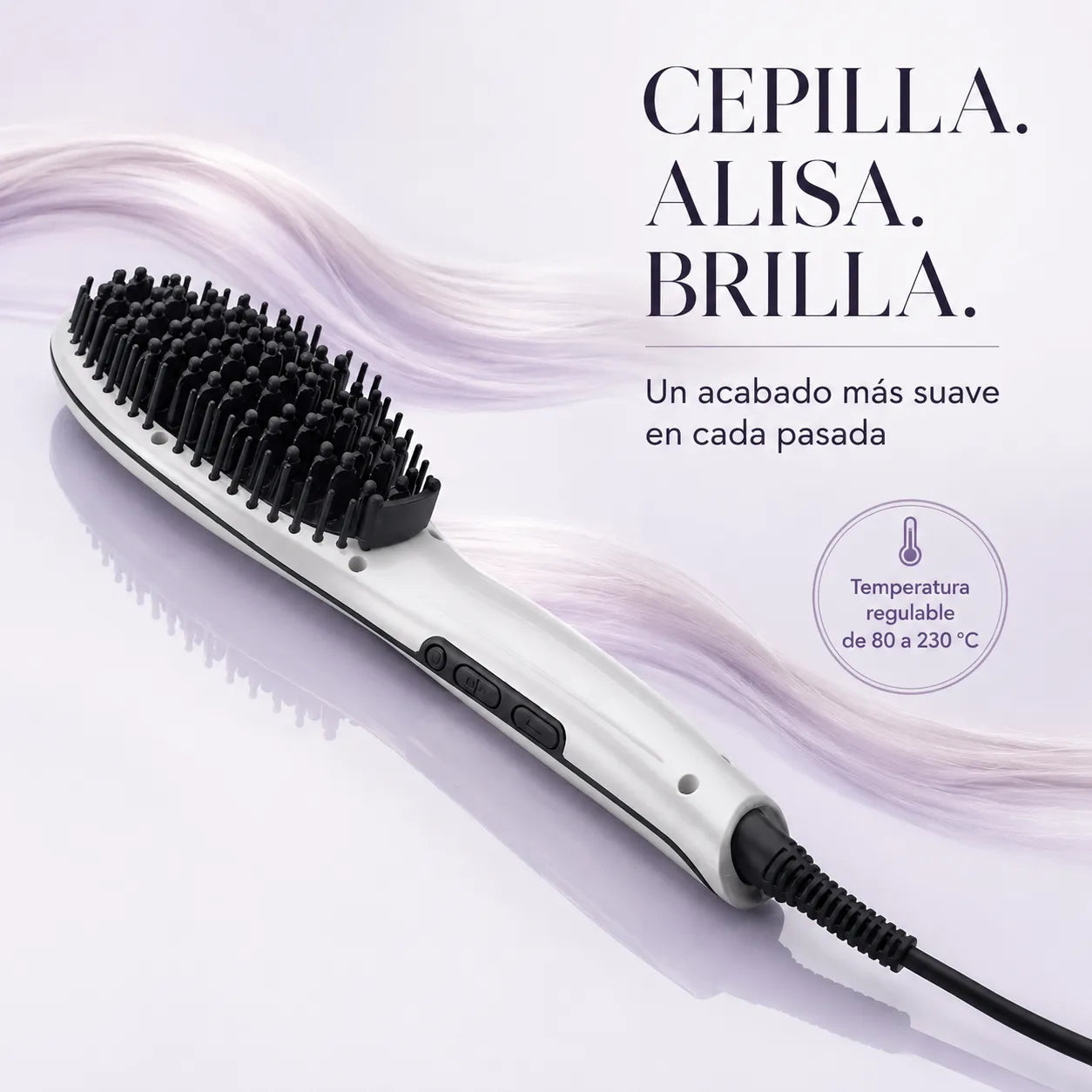 Eurostil – Cepillo alisador eléctrico Easy Styler para cabello encrespado 1 unidad
