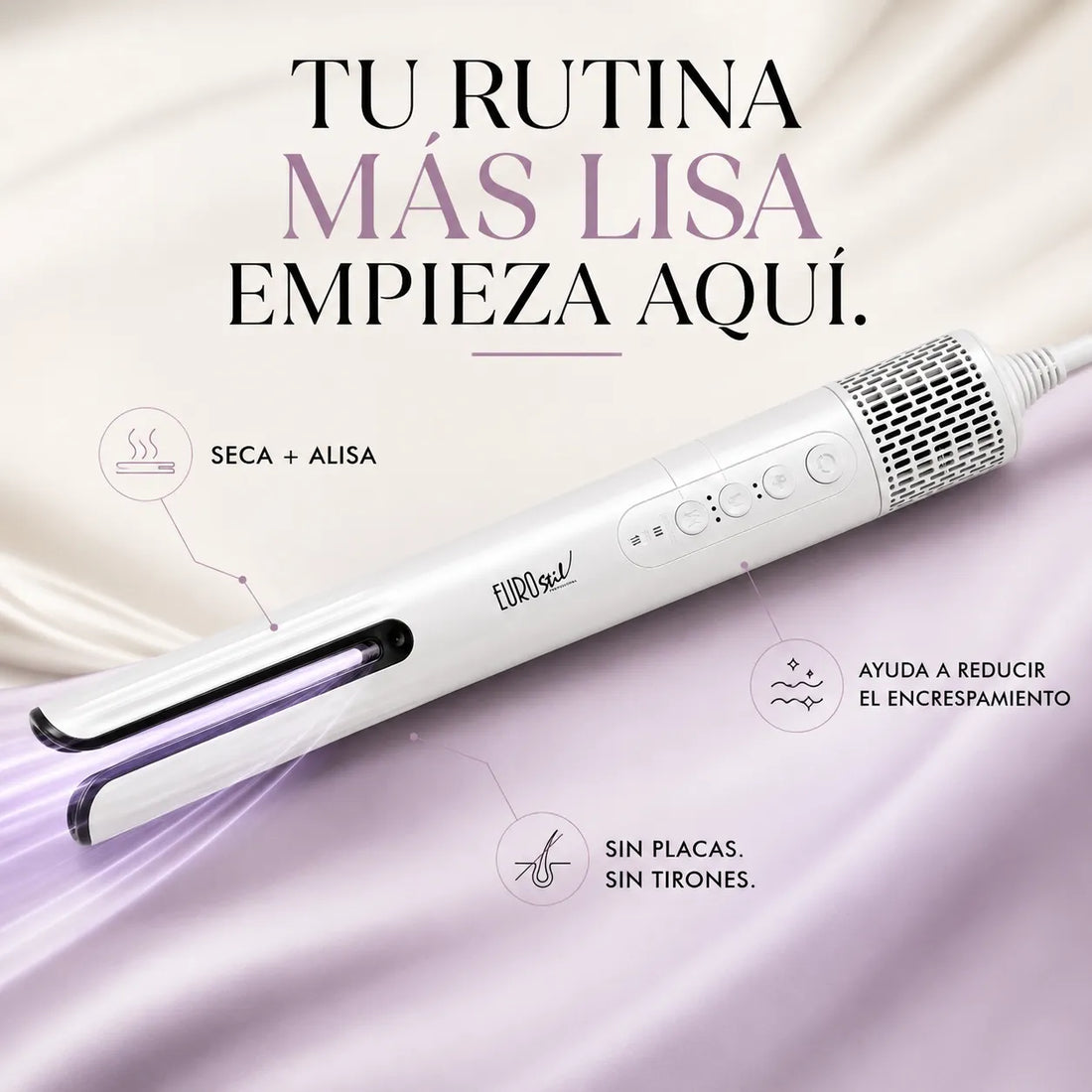 Eurostil – Secador alisador profesional AURA para un acabado natural 1400 W