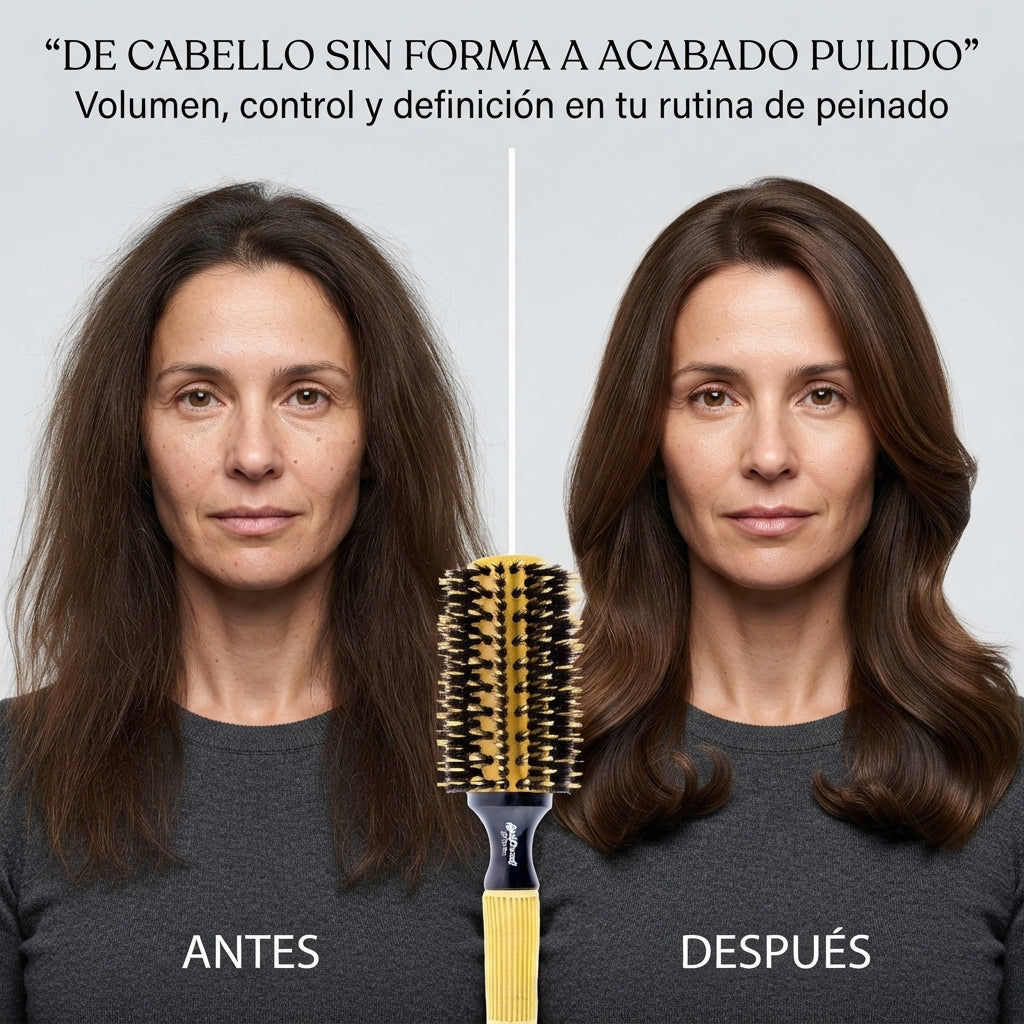 RickiParodi 35mm Gold Ceramic Round Thermal Brush.