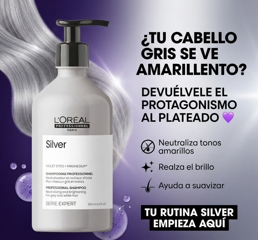 L'Oréal Professionnel – Champô para Cabelos Brancos Silver Neutralizante 500 ml