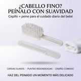 Eurostil – Cepillo y Peine para Bebé de Cerdas Suaves Blanco