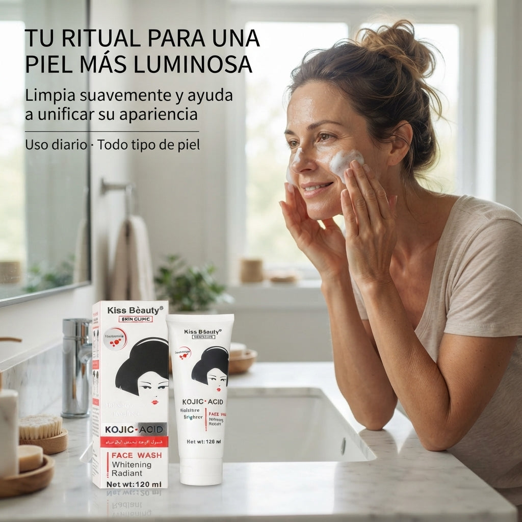 Kiss Beauty – Limpiador Facial con Ácido Kójico para un Tono Uniforme 120 ml