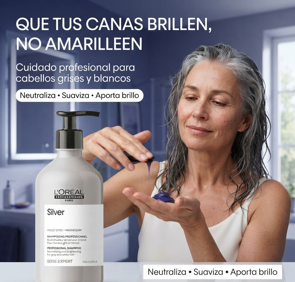 L'Oréal Professionnel – Champô para Cabelos Brancos Silver Neutralizante 500 ml