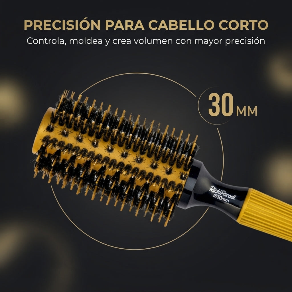 RickiParodi 30mm Gold Ceramic Thermal Round Brush.