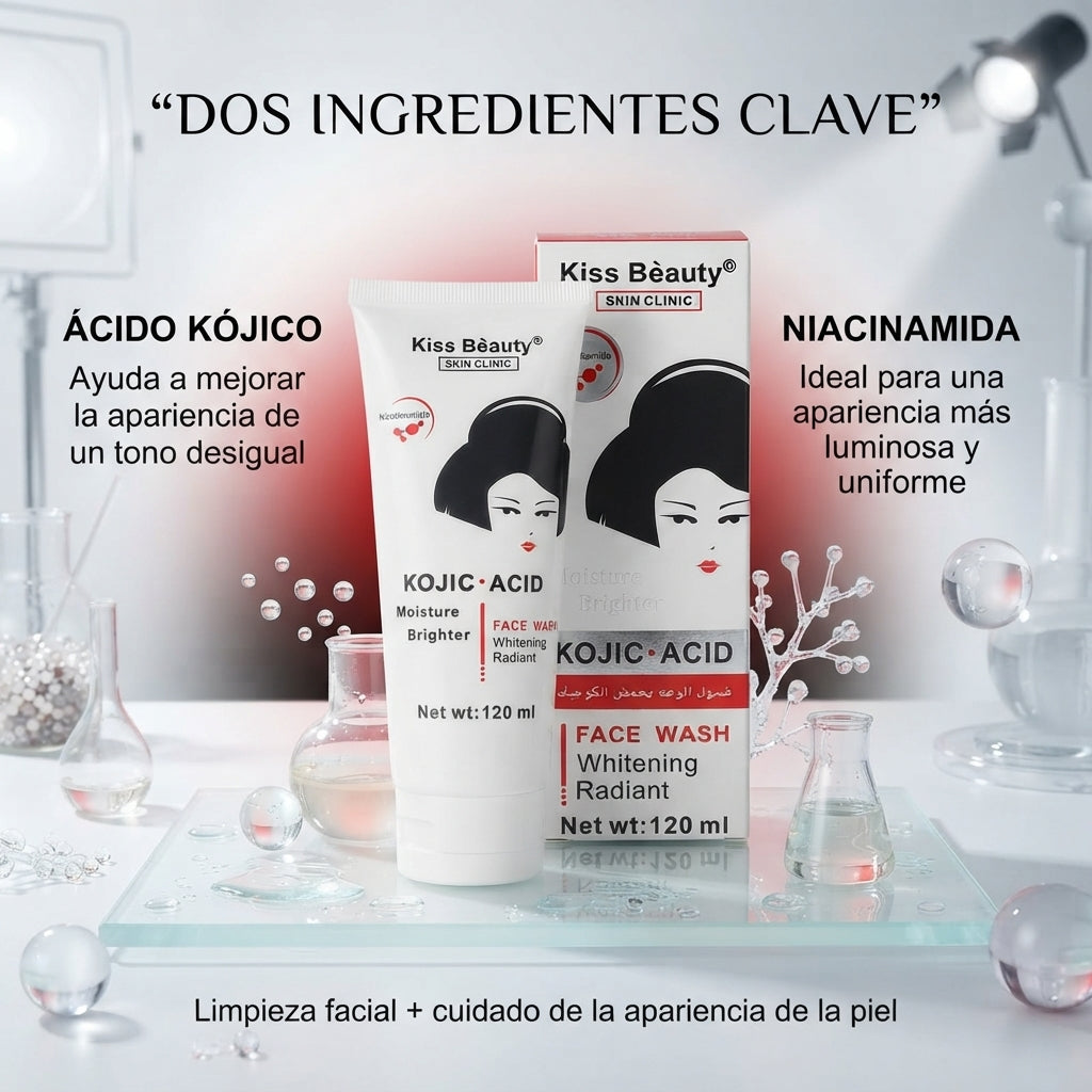 Kiss Beauty – Limpiador Facial con Ácido Kójico para un Tono Uniforme 120 ml