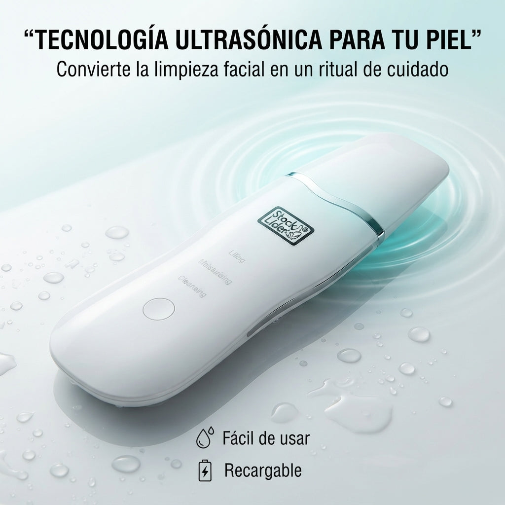 Stock Líder – Limpiador Facial Ultrasónico 3 Modos con Carga USB