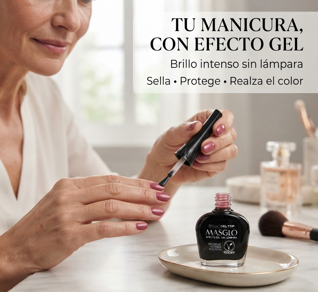 Masglo – Top Coat Efecto Gel sin Lámpara 13,5 ml