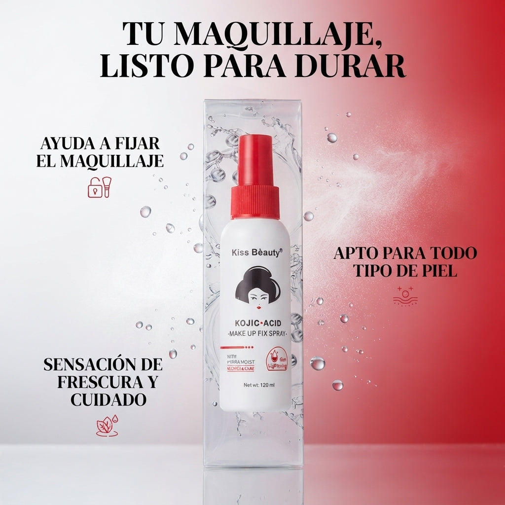 Kiss Beauty – Spray Fijador de Maquillaje para Todo Tipo de Piel 120 ml