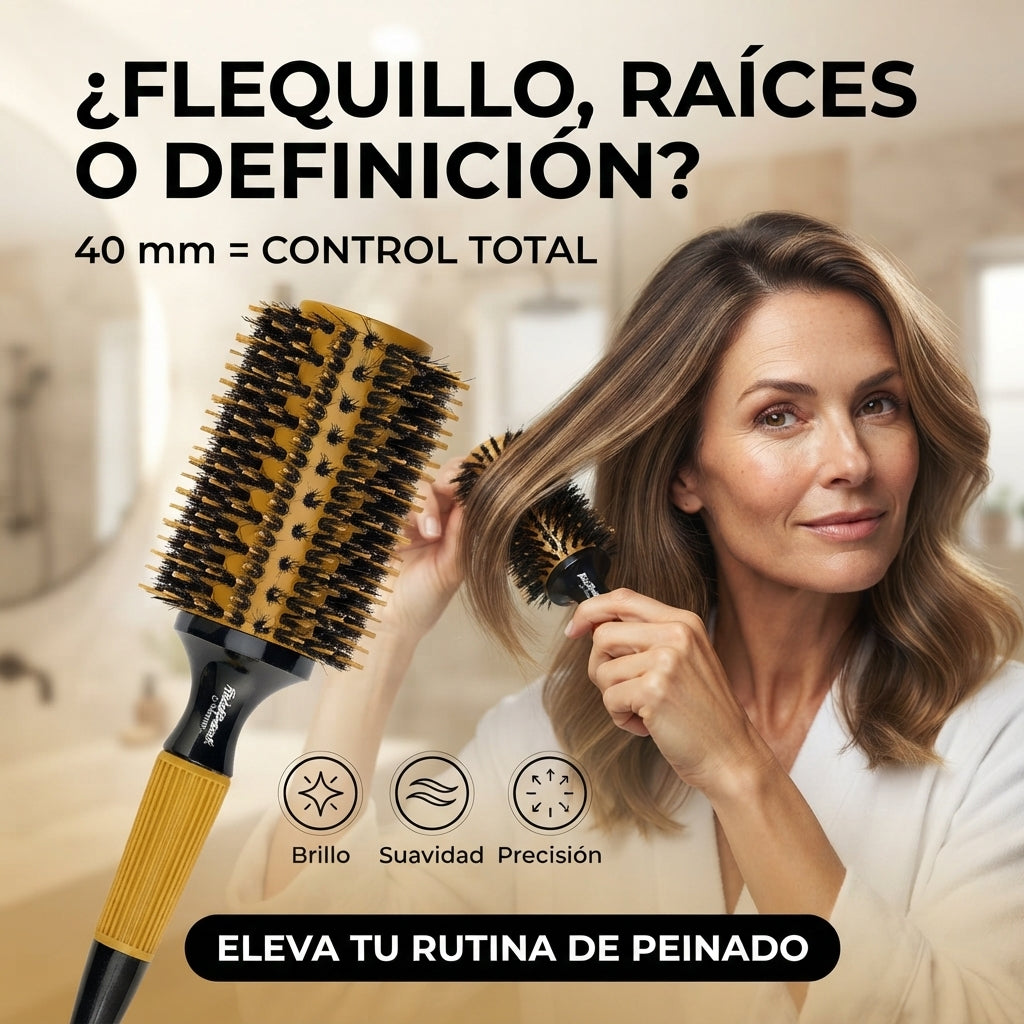 RickiParodi 40mm Gold Ceramic Thermal Round Brush.