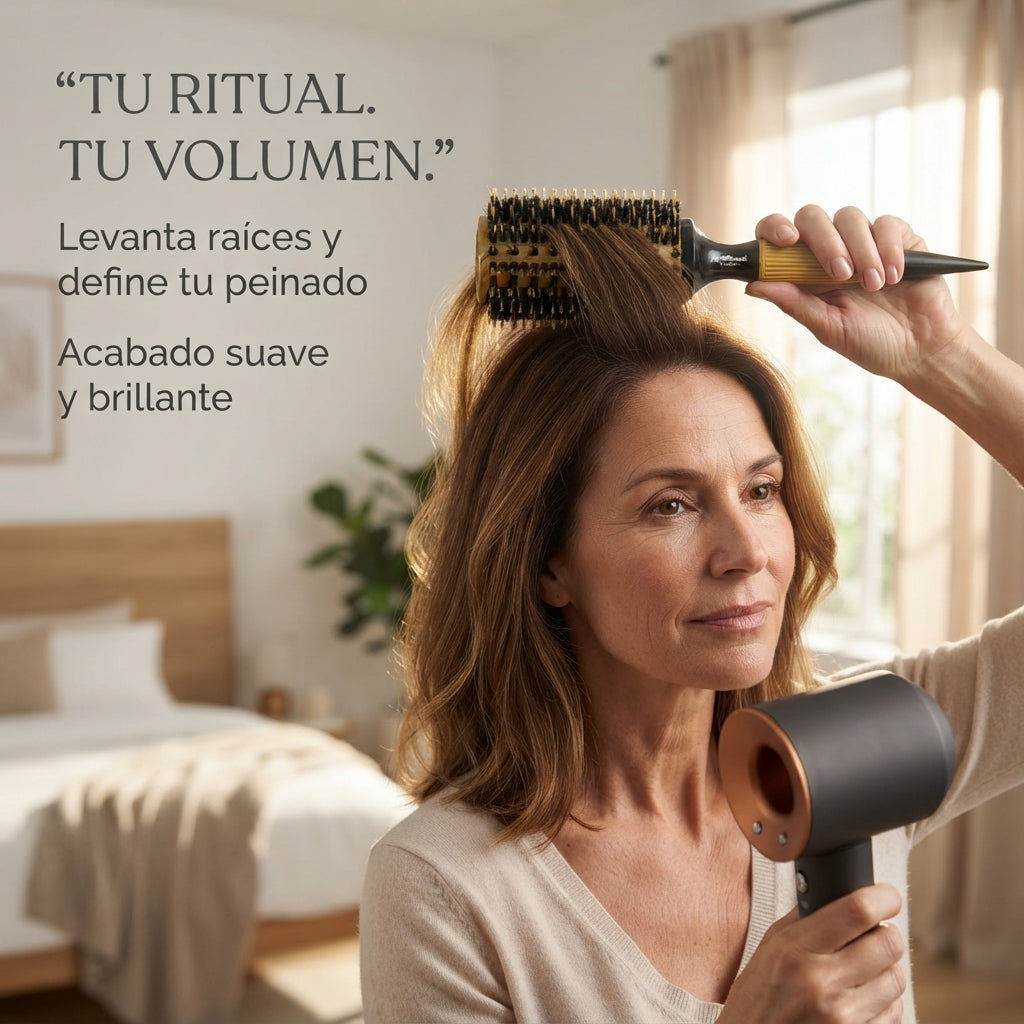 RickiParodi 40mm Gold Ceramic Thermal Round Brush.